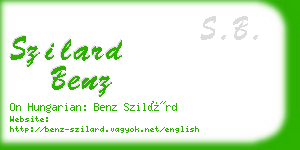 szilard benz business card